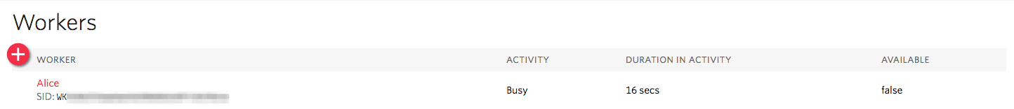 Alice's status is Busy for 16 seconds, availability is false.