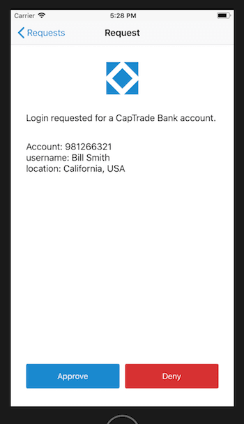 Twilio Auth SDK iOS Push Authentication Request.