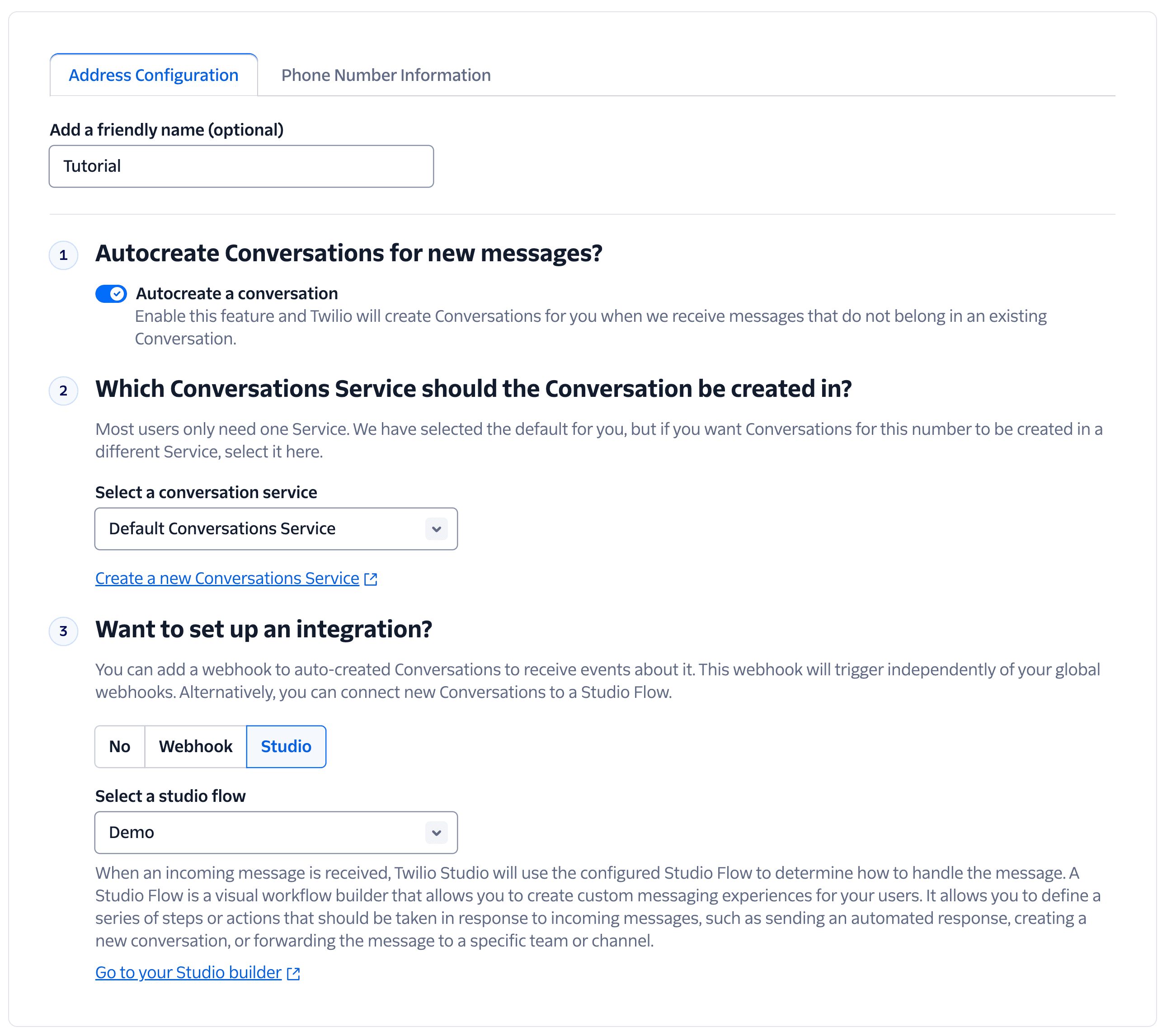 Address Configuration.