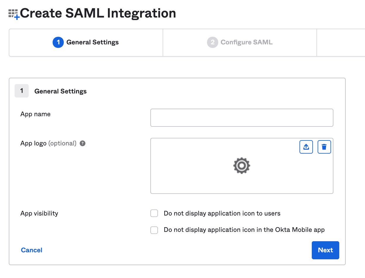 Okta SAML integration feedback form with options for customer type, app type, and contact details.