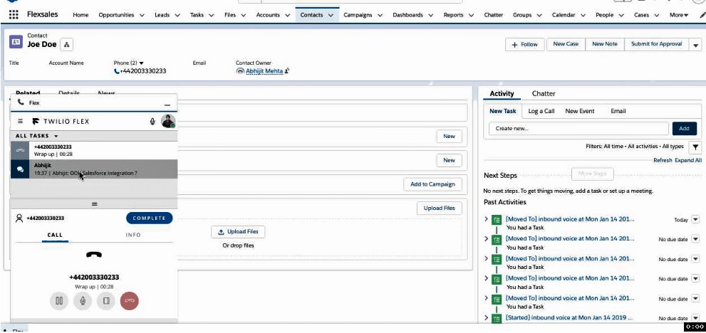 Flex Salesforce integration.