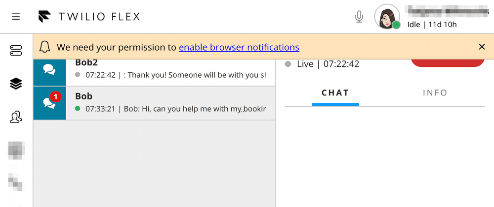 browser notification permissions request.