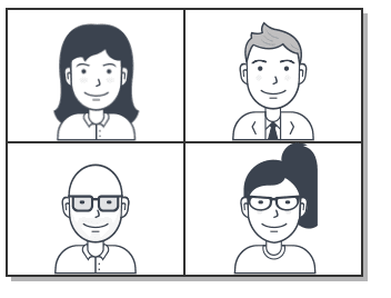 Typical GUI layout used for grid mode. Videos are displayed in a matrix where all video tracks have equal relevance.