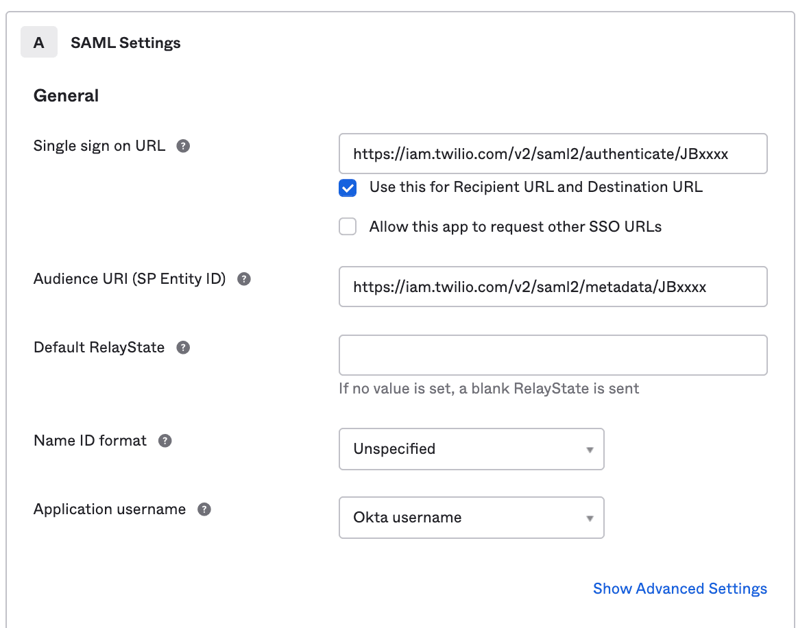 SAML settings with HTTPS added to Issuer ID field.
