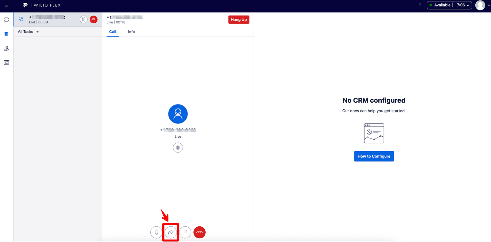 Flex call transfer button.
