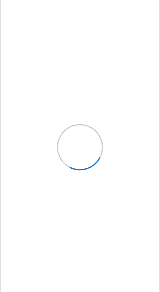 Loading spinner with blue progress arc.