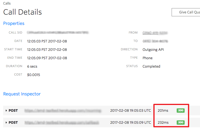 Fetch Time with the Request Inspector.