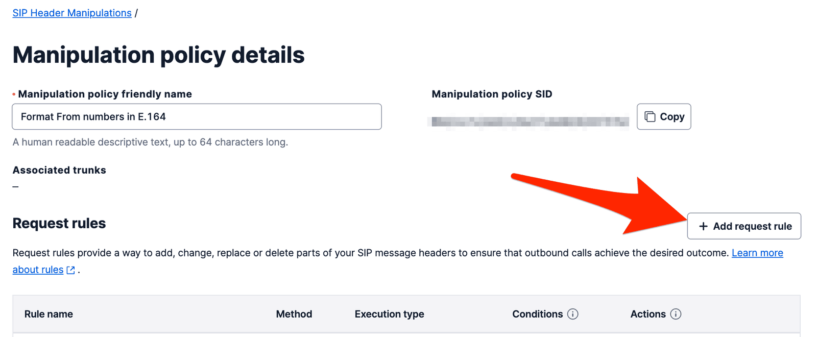 Header Manipulation - Click on Add request rule button.